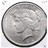 1925 PEACE DOLLAR AU