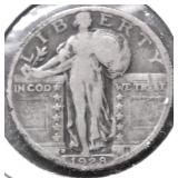 1928 D STANDING QUARTER F