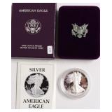 PROOF 1989 SILVER EAGLE W BOX PAPERS