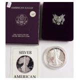 1987 PROOF SILVER EAGLE W BOX PAPERS