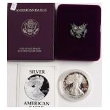 1993 PROOF SILVER EAGLE W BOX PAPERS