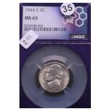 1944 s NGC MS65 JEFFERSON NICKEL