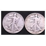 TWO WALKING HALF DOLLARS