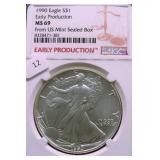 1990 NGC MS69 SILVER EAGLE