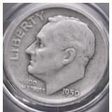 1950 S ROOSEVELT DIME VG