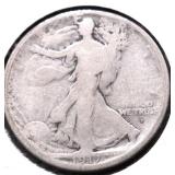 1917 D WALKING HALF DOLLAR G