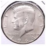 1964 GEM  BU KENNEDY HALF DOLLAR