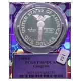 1989 S PCGS PF69DC CONGRESS SILVER DOLLAR