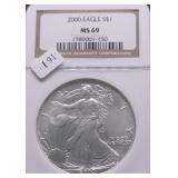 2000 NGC MS69 SILVER EAGLE