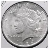 1924 CHOICE BU PEACE DOLLAR