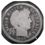 1893 S BARBER DIME G