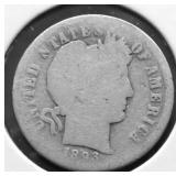 1893 O BARBER DIME AG