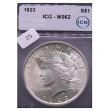 1923 ICG MS62 PEACE DOLLAR