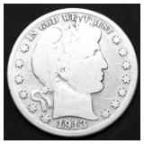 1913 S BARBER HALF DOLLAR G