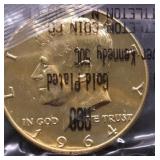 1964 GOLD PLATED KENNEDY HALF DOLLAR
