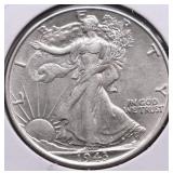 1943 WALKING HALF DOLLAR AU
