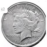 1924 PEACE DOLLAR XF