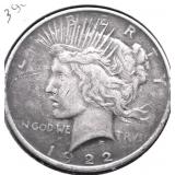 1922 PEACE DOLLAR XF