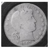 1907 BARBER HALF DOLLAR G
