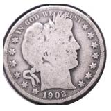 1902 BARBER HALF DOLLAR VG