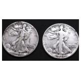 TWO WALKING HALF DOLLARS