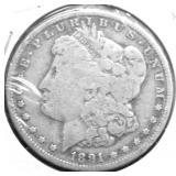 1891 O MORGAN DOLLAR VF