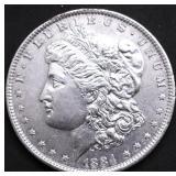 1884 O MORGAN DOLLAR AU