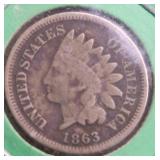 1863 INDIAN HEAD CENT VG