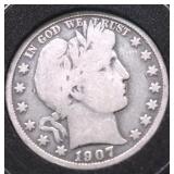 1907 BARBER HALF DOLLAR G DETAILS