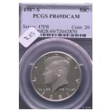 1987 S PCGS PF69DC KENNEDY HALF DOLLAR