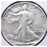 1944 S WALKING HALF DOLLAR VF
