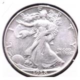 1938 WALKING HALF DOLLAR XF