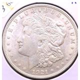 1921 MORGAN DOLLAR AU