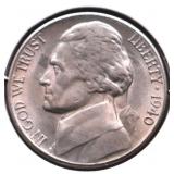 1940 JEFFERSON NICKEL CHOICE BU