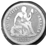 1883 SEATED DIME VG