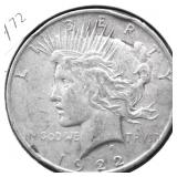 1922 PEACE DOLLAR VF