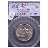 2005 D PCGS MS68 CALIFORNIA QUARTER