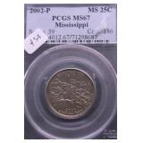 2002 P PCGS MS67 MISSISSIPPI QUARTER