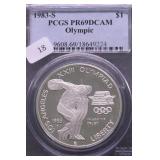 1983 S PCGS PF69DC OLYMPIC SILVER DOLLAR