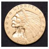 1912 QUARTER EAGLE AU AGW .125