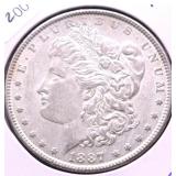 1887 MORGAN DOLLAR AU