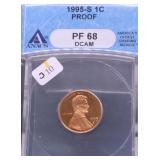 1995 S ANACS PF68 DC LINCOLN CENT