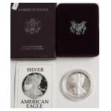 1991 PROOF SILVER EAGLE W BOX PAPERS