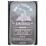 1  OZ .999 SILVER BAR