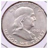 1961 D CHOICE BU FRANKLIN HALF DOLLAR