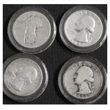 4 SILVER QUARTERS