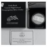 PROOF DESEGREGATION SILVER DOLLAR W BOX PAPERS