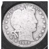 1906 O BARBER HALF DOLLAR G