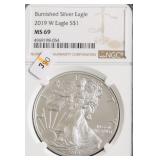 2019 W NGC MS69 SILVER EAGLE