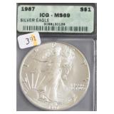 1987 ICG MS69 SILVER EAGLE